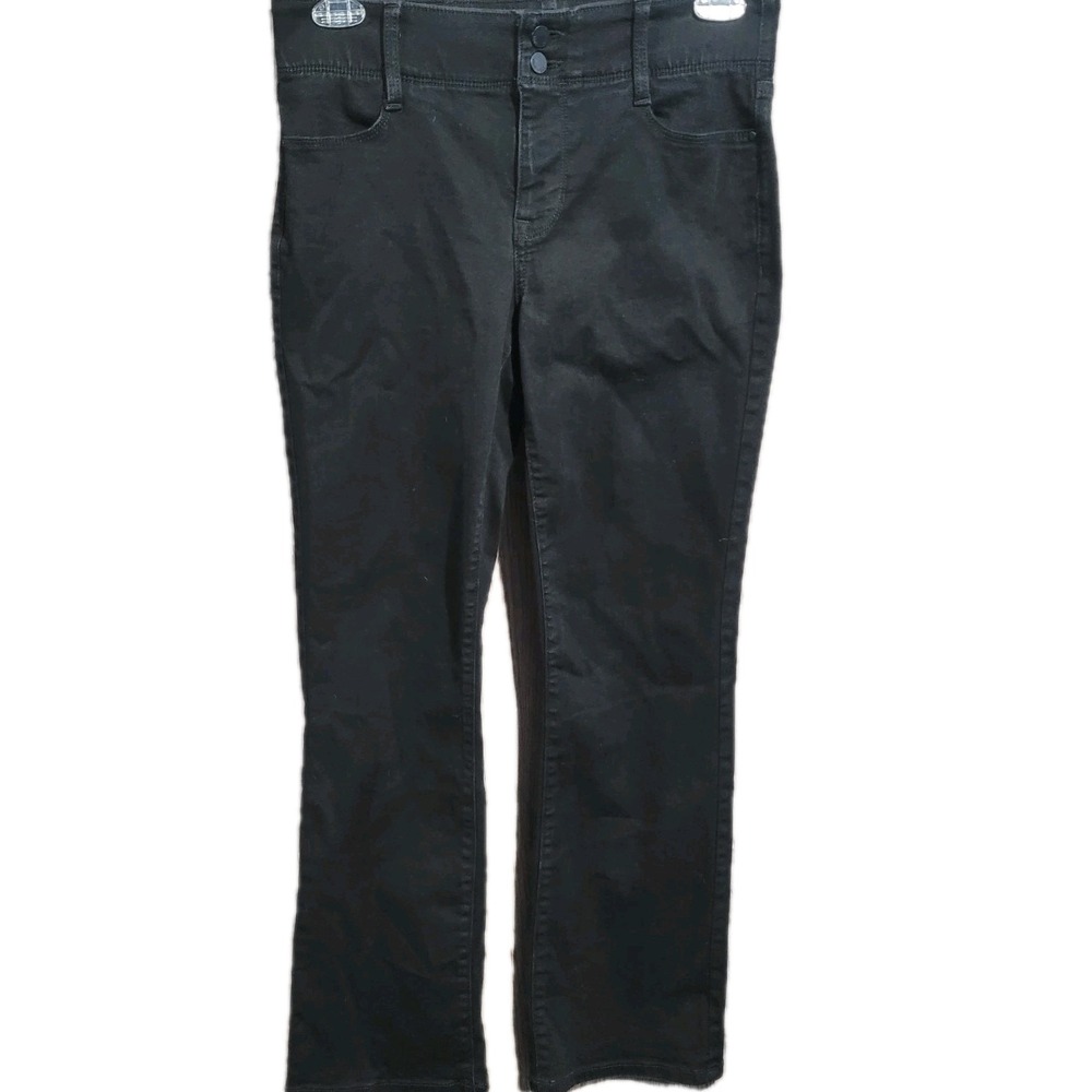 Nine West Tummy Control Straight Jeans Sz 10 x 29 Black Denim Mid Rise Office